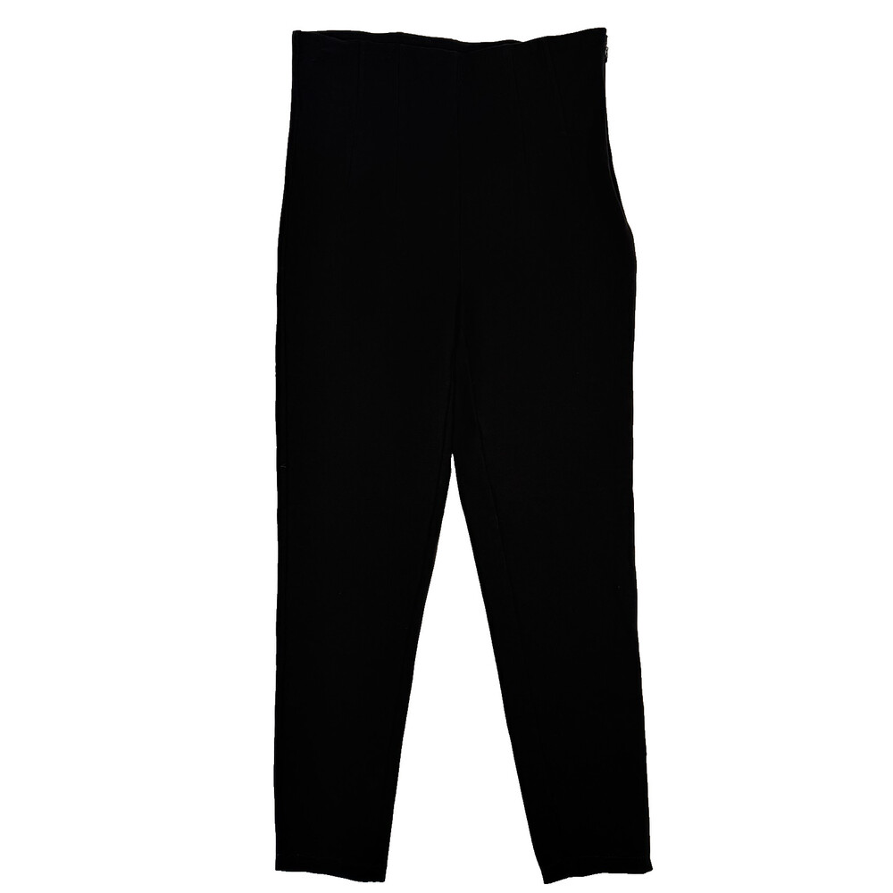 Zara Dress Crop Pants Womens Size L Black Skinny Boned Corset High Waist NWOT